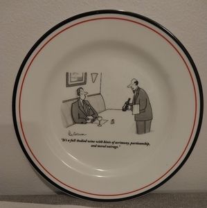 1999 The New Yorker Appetizer Cheese Plate by Cartoon Artist Leo Cullum
